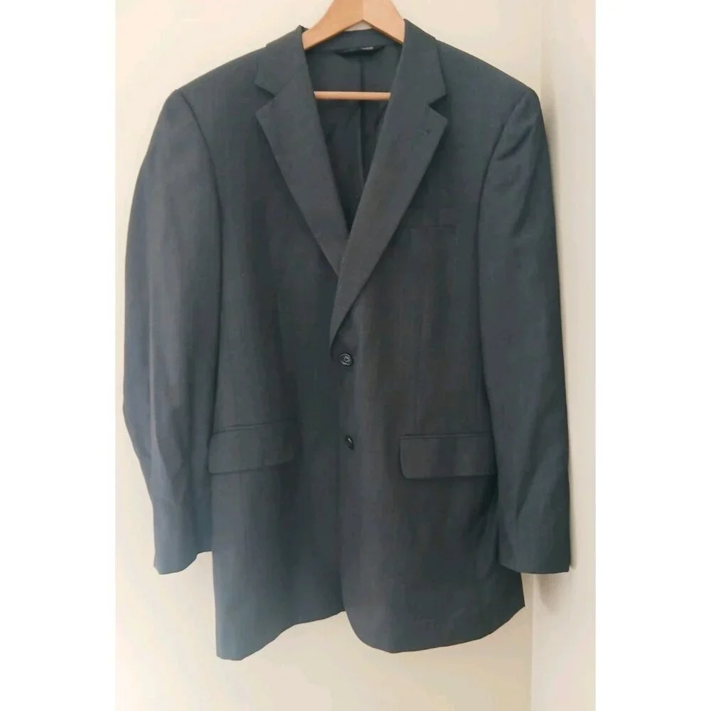 Jos. A. Bank 100% Wool Sport Coat Blazer Size 42L Gray Academia Work